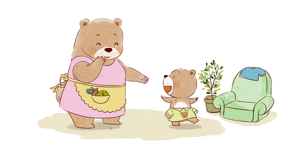 小熊妈妈和小熊宝宝简笔画