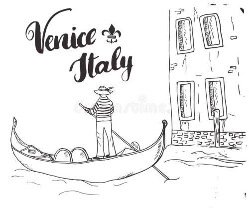 威尼斯小艇的样子简笔画