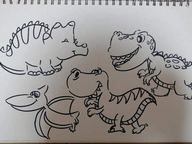 所有恐龙简笔画的图片