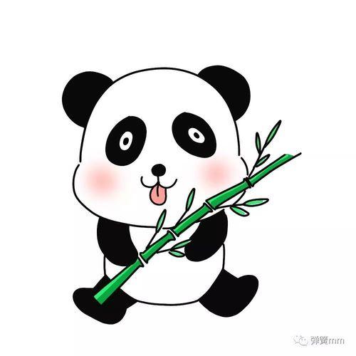 熊猫简笔画简单可爱彩色