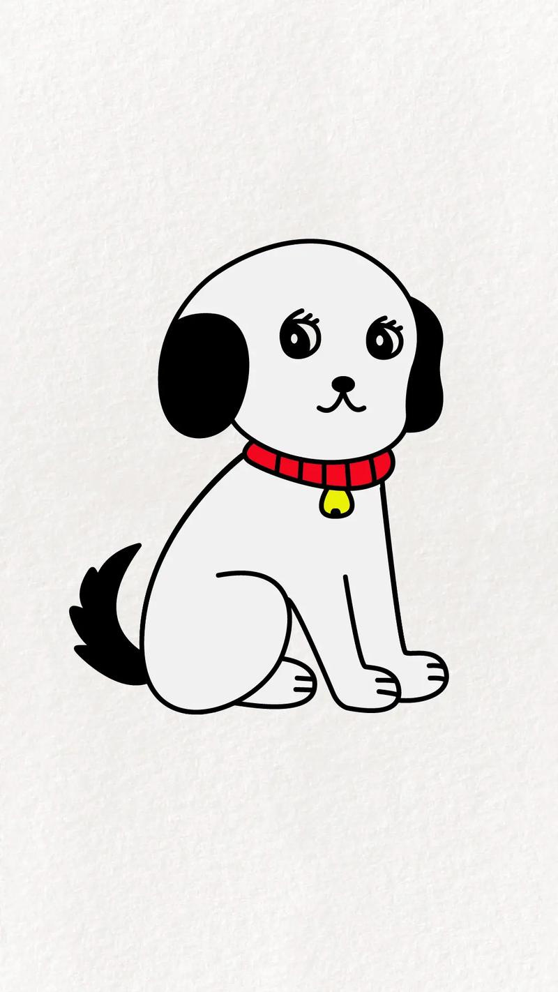 教你简单用几个老6画一只可爱的小狗狗#简笔画 #零基础学画画 - 抖音