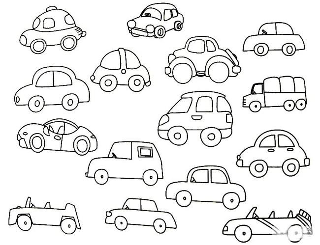 小汽车简笔画大全及画法步骤幼儿画小汽车简笔画图片