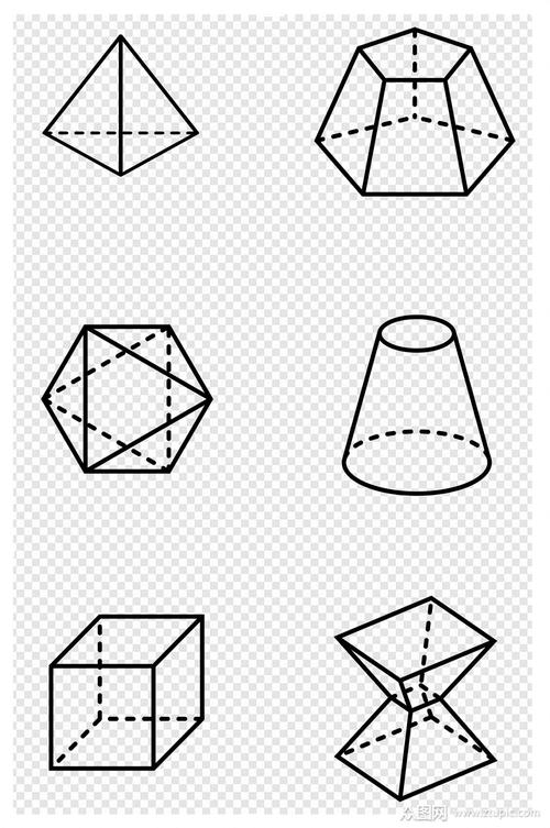线条画几何体几何图形立方体