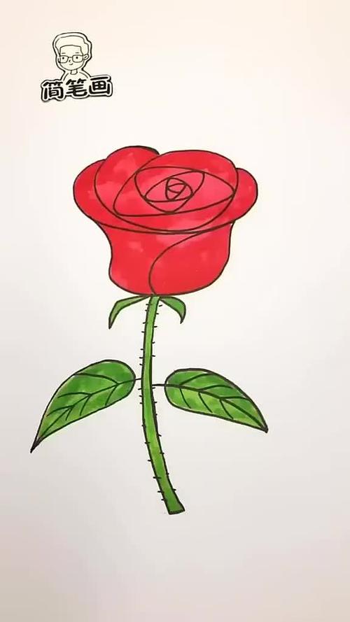 30秒教你简笔画玫瑰花,学会了吗?