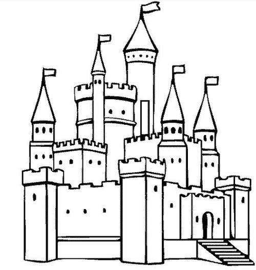 如何画城堡的简笔画