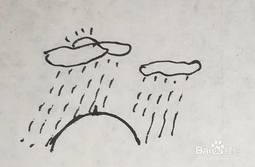 小雨中雨大雨简笔画