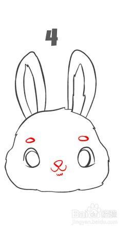 兔子脸型简笔画