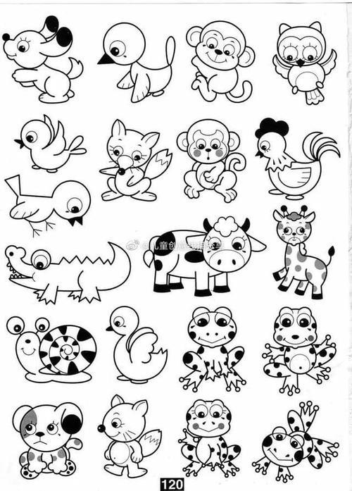 上百个超可爱的小动物简笔画素材 手绘素材简笔画儿童画