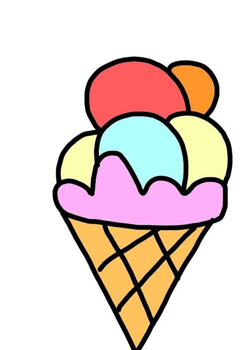 简笔画素材—每日一画儿童简笔画冰淇淋,9种类型一学就会画