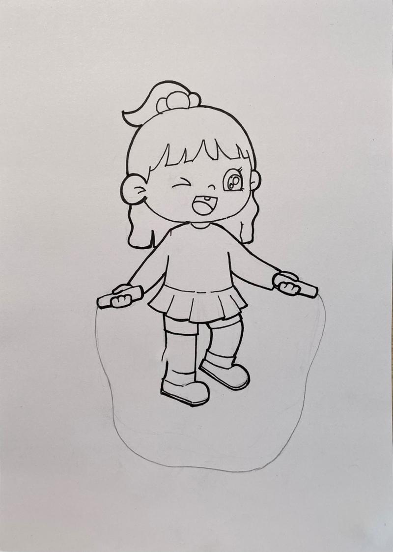 幼儿学跳绳简笔画图片