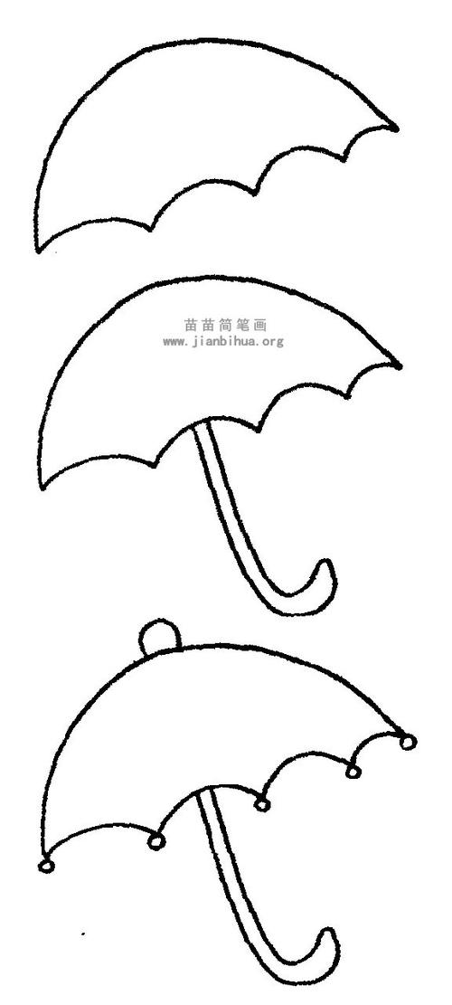 可爱又漂亮的小雨伞简笔画 图文