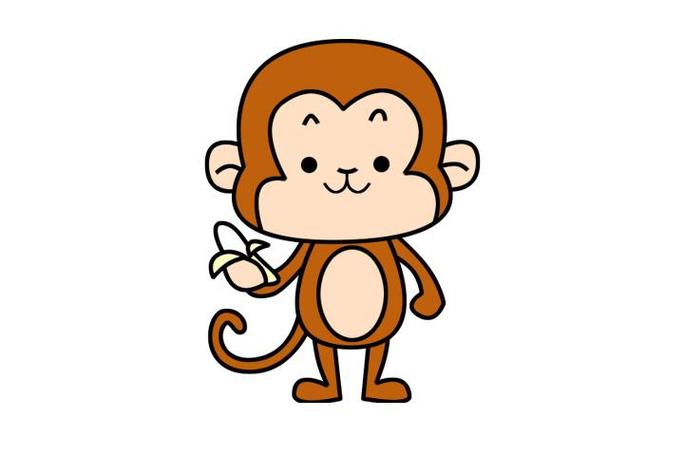 小猴子简笔画图片大全 可爱 彩色
