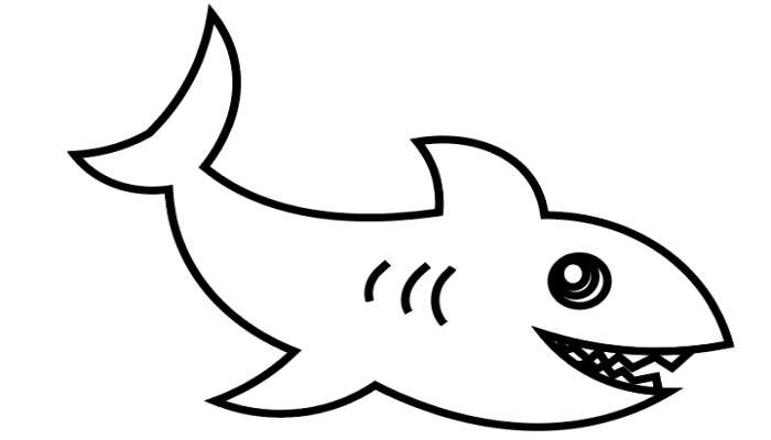 鲨鱼和鱼怎么画简笔画