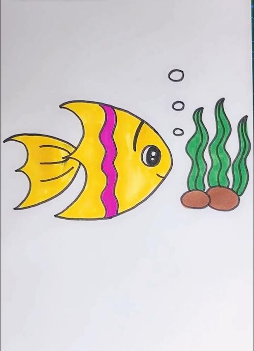 各种各样彩色鱼简笔画