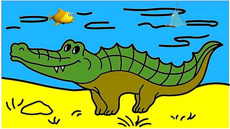鳄鱼简笔画彩图