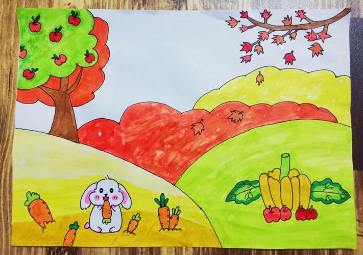 画了一幅94 秋天的主题93#简笔画#创意简笔画#儿童画#画画的日常