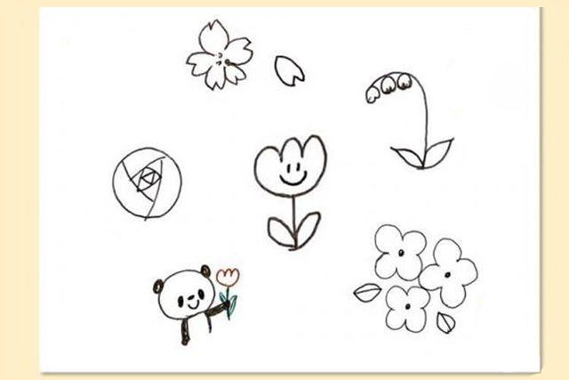 幼儿画春天怎么画花朵简笔画步骤图解