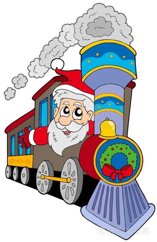火车上的圣诞老人插画-正版商用图片0iqs0h-摄图新视界