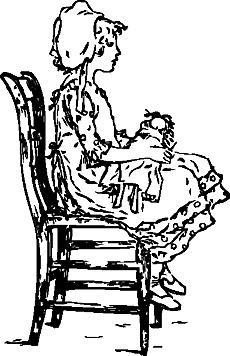 女孩坐在椅子上背影简笔画