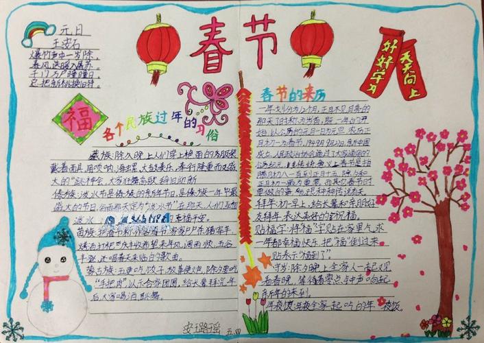 中国传统节日春节手抄报怎么画