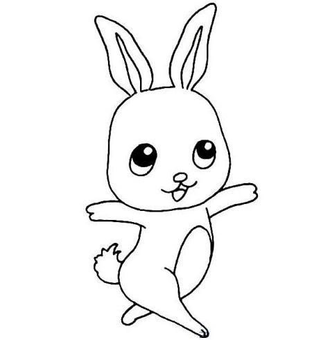可爱的两个小白兔简笔画