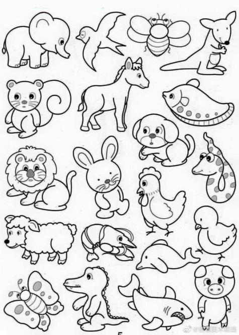 十个动物图片简笔画