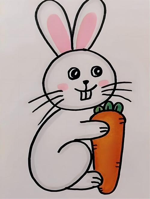 小白兔吃萝卜简笔画,简笔画教学-度小视