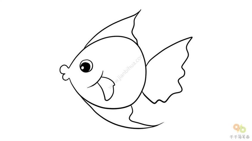 圆圆的鱼简笔画