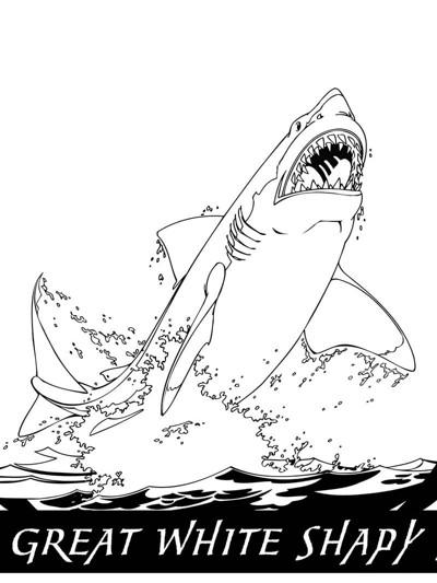 凶猛的大白鲨怎么画,图片,简笔画-学笔画