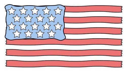 美国国旗的简笔画