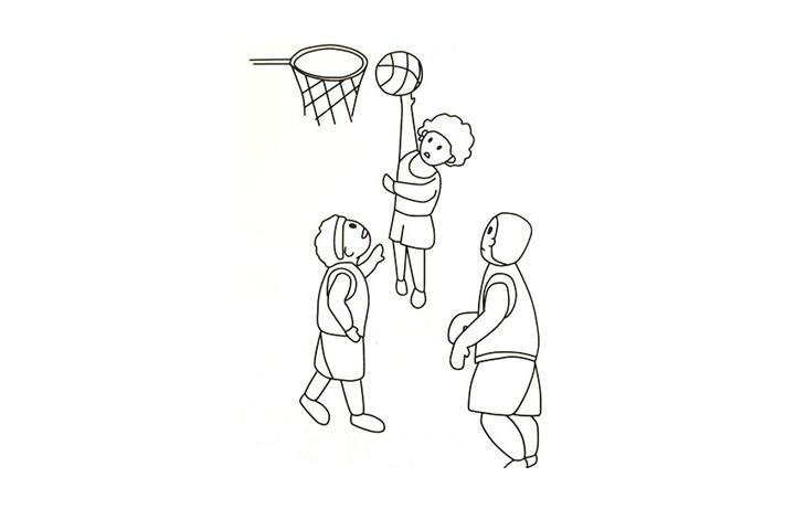 打篮球的人怎么画简笔画