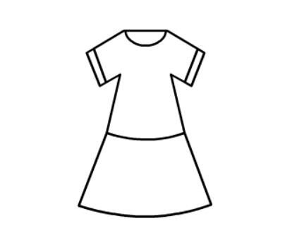 漂亮的连衣裙简笔画法_儿童画连衣裙的简单画法