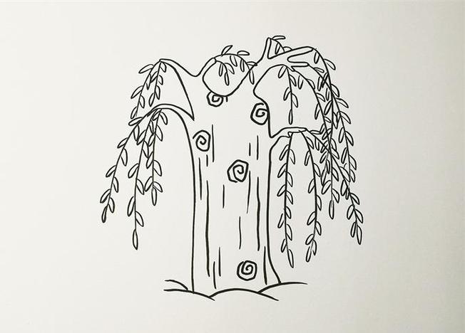图关于柳树的简笔画图片大全关于柳树风景的简笔画儿童画柳树的图片