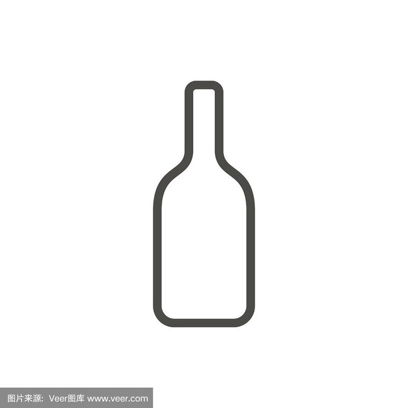 酒瓶图标轮廓酒精线dri
