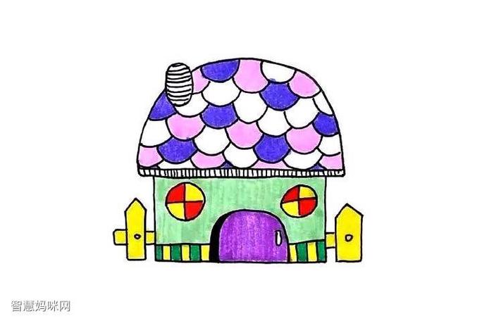 可爱小房子彩色简笔画