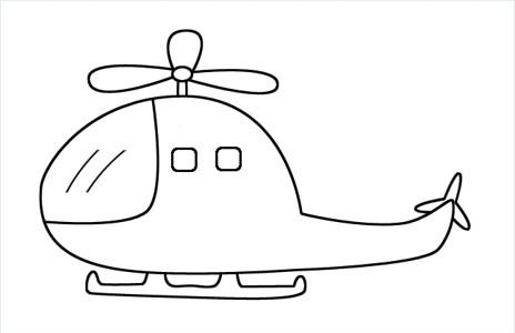 直升飞机简笔画100幅