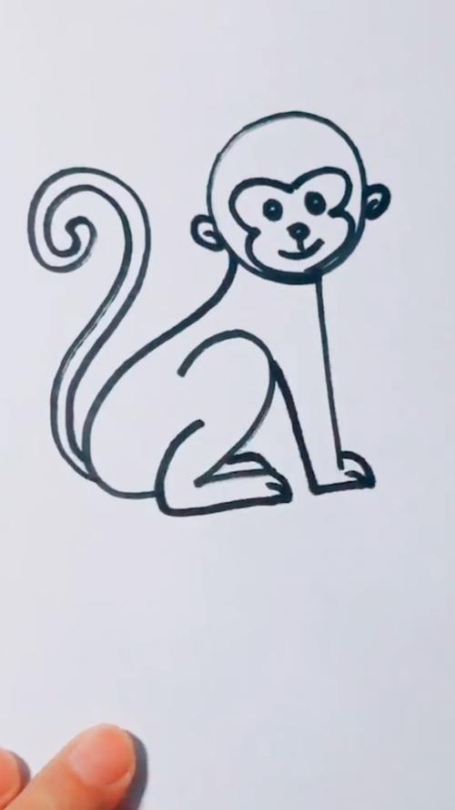 简笔画123画猴子
