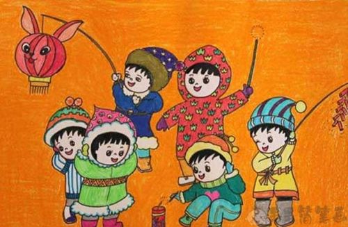 2020春节儿童画,春节幼儿绘画作品 - 毛毛简笔画