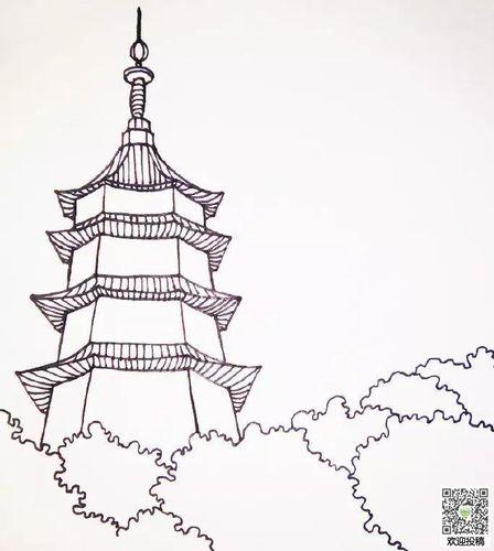 杭州的标志性建筑物的简笔画