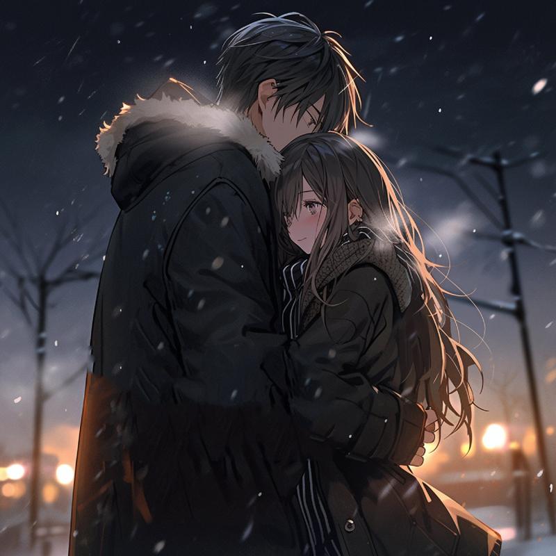 情侣头像‖再见面时我们拥抱吧在冬天在下雪