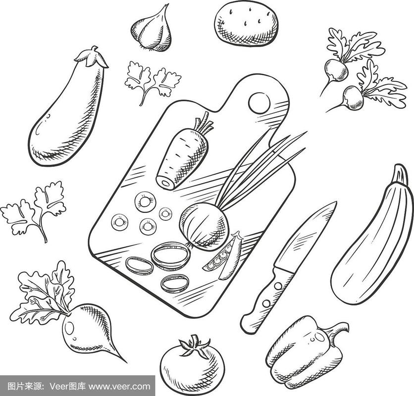 蔬菜沙拉的画法简笔画图片