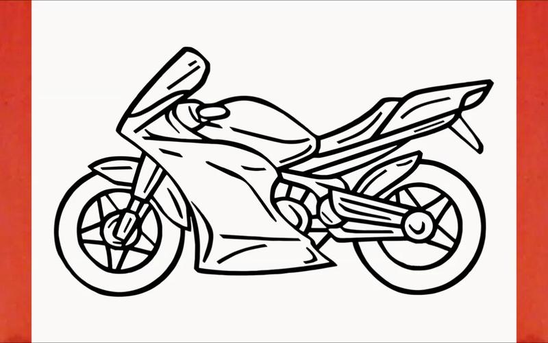 【简笔画】教你一步一步画摩托车~超级简单的绘画,一看就会!
