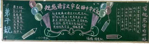 槎桥小学《规范语言文字,弘扬中华文化》板报展