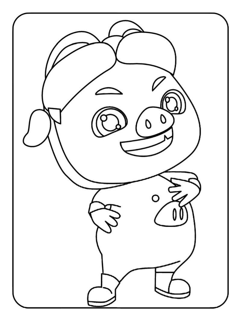 火遍全网的动画,猪猪侠简笔画涂色素材来啦!