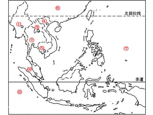 区域地理东南亚空白图填图