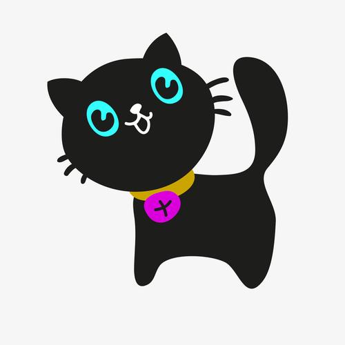 黑猫咪卡通的头像图片
