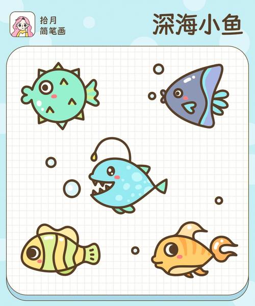 幼儿园简笔画小鱼简单的画法
