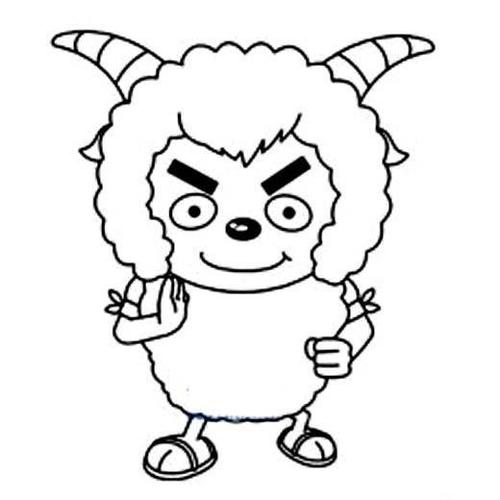 儿童卡通沸羊羊简笔画图片_简笔画 - 搜图案网