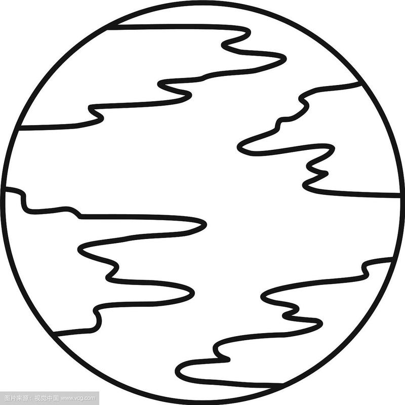 水星行星图标轮廓风格