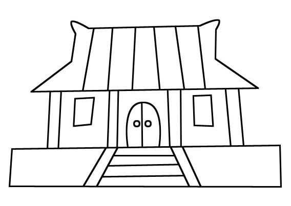 中国名建筑的简笔画